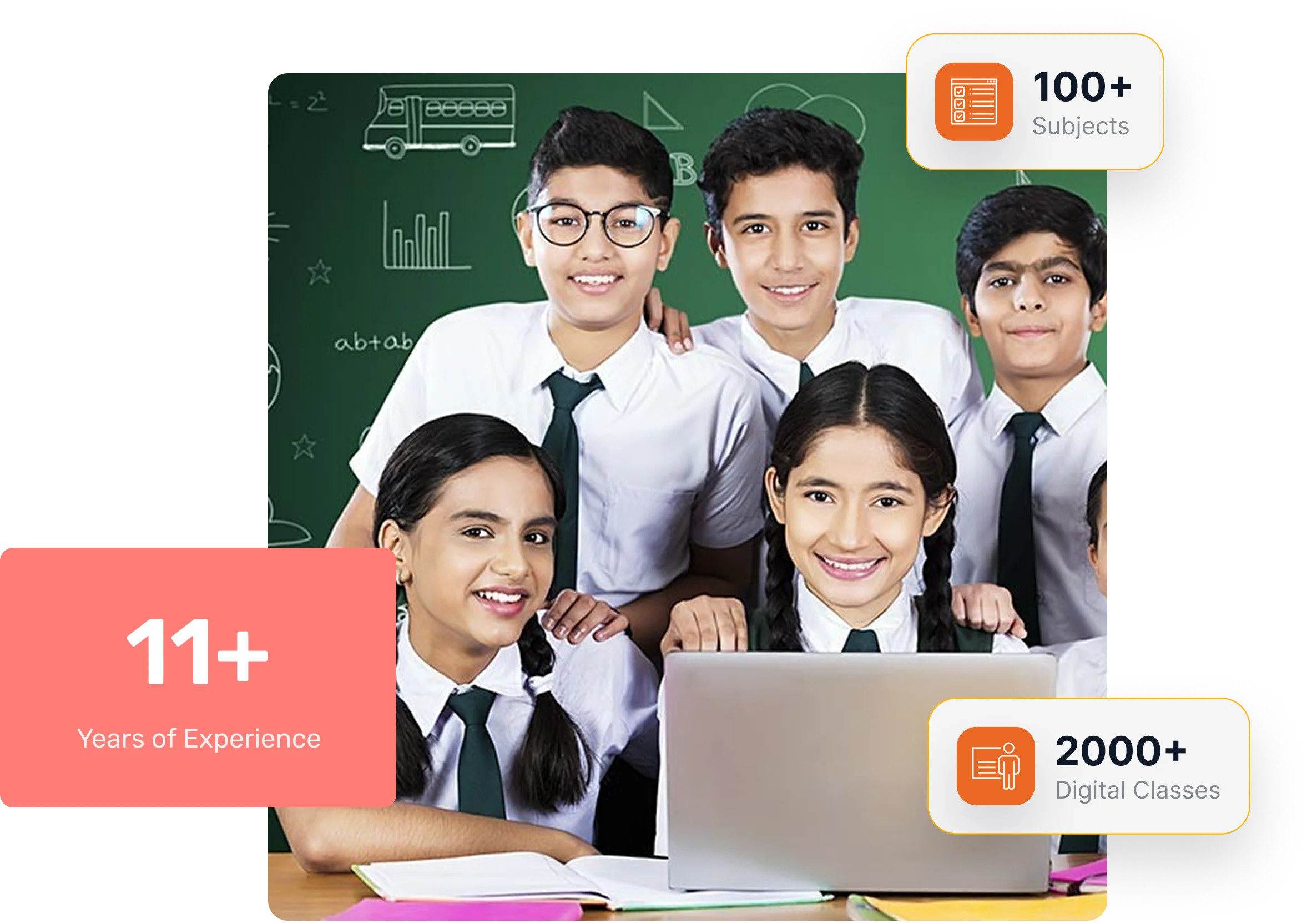 Students using AI learning system