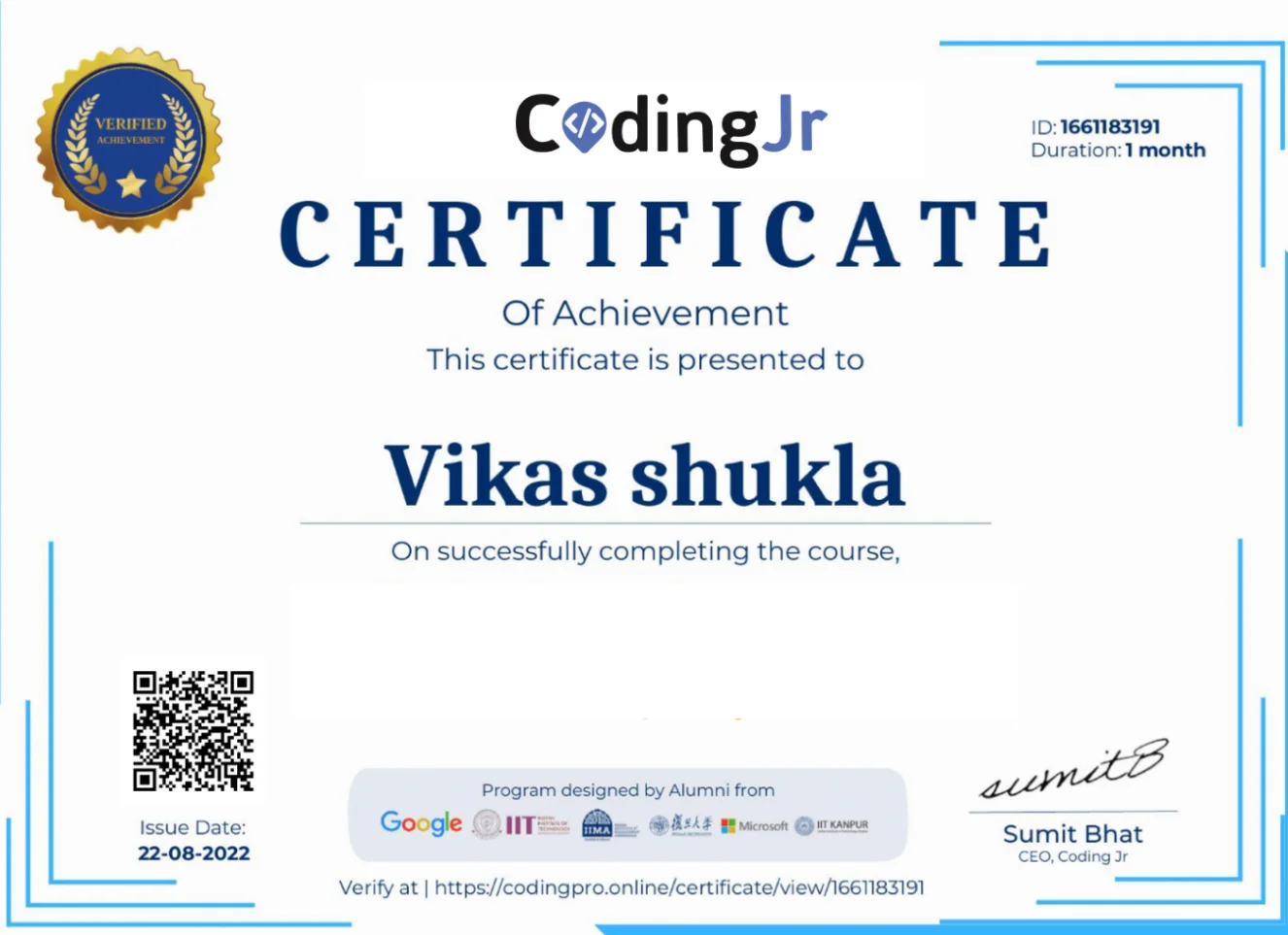 certificate